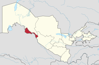 Xorazm viloyati xaritada