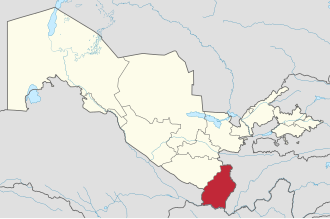 Surxondaryo viloyati xaritada