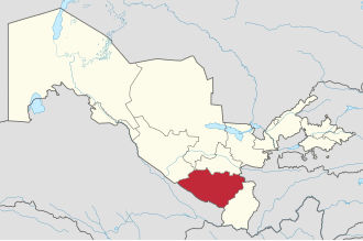 Qashqadaryo viloyati xaritada